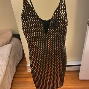 Black and gold dress